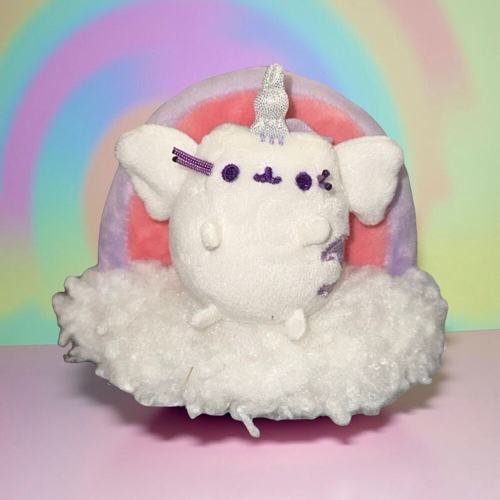 Gund 2019 Pusheen Pusheenicorn Kitty Cat Rainbow Cloud Stuffed Animal Plush P14